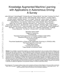 Knowledge Augmented Machine Learning with Applications in Autonomous
  Driving: A Survey