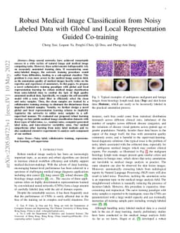 Robust Medical Image Classification from Noisy Labeled Data with Global
  and Local Representation Guided Co-training