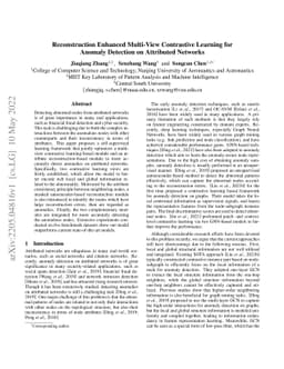 Reconstruction Enhanced Multi-View Contrastive Learning for Anomaly
  Detection on Attributed Networks