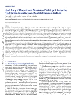 Joint Study of Above Ground Biomass and Soil Organic Carbon for Total
  Carbon Estimation using Satellite Imagery in Scotland