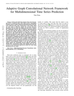 Adaptive Graph Convolutional Network Framework for Multidimensional Time
  Series Prediction