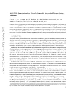 QUANTAS: Quantitative User-friendly Adaptable Networked Things Abstract
  Simulator