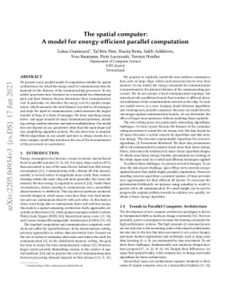 The spatial computer: A model for energy-efficient parallel computation