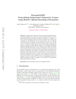 KeypointNeRF: Generalizing Image-based Volumetric Avatars using Relative
  Spatial Encoding of Keypoints