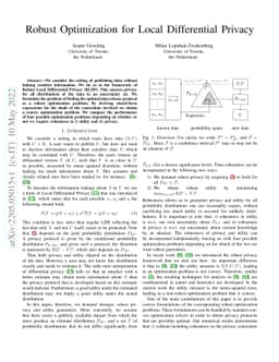 Robust Optimization for Local Differential Privacy