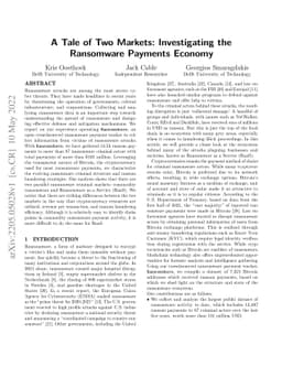A Tale of Two Markets: Investigating the Ransomware Payments Economy