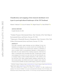 Classification and mapping of low-statured 'shrubland' cover types in
  post-agricultural landscapes of the US Northeast