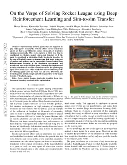 On the Verge of Solving Rocket League using Deep Reinforcement Learning
  and Sim-to-sim Transfer