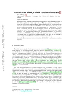 The multivariate ARMA/CARMA transformation relation