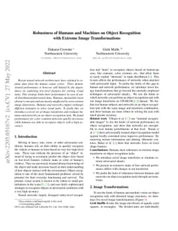 Robustness of Humans and Machines on Object Recognition with Extreme
  Image Transformations