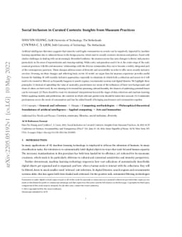 Social Inclusion in Curated Contexts: Insights from Museum Practices