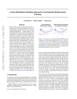 A State-Distribution Matching Approach to Non-Episodic Reinforcement
  Learning