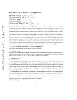 Evaluation Gaps in Machine Learning Practice