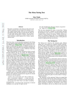 The Meta-Turing Test