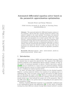 Automated differential equation solver based on the parametric
  approximation optimization