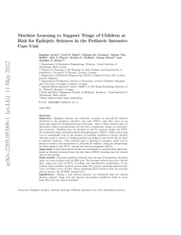 Machine Learning to Support Triage of Children at Risk for Epileptic
  Seizures in the Pediatric Intensive Care Unit