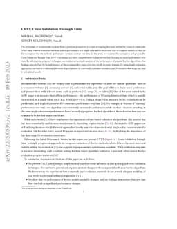 CVTT: Cross-Validation Through Time