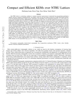 Compact and Efficient KEMs over NTRU Lattices