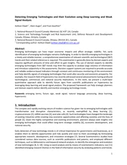 Detecting Emerging Technologies and their Evolution using Deep Learning
  and Weak Signal Analysis