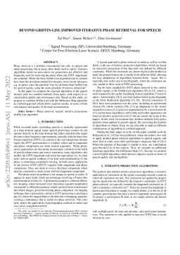 Beyond Griffin-Lim: Improved Iterative Phase Retrieval for Speech