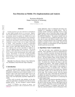 Face Detection on Mobile: Five Implementations and Analysis