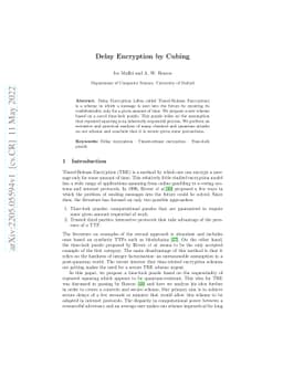 Delay Encryption by Cubing