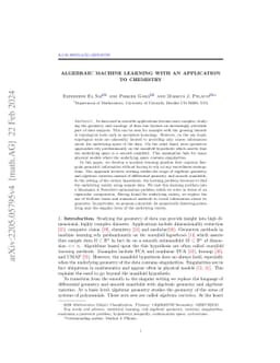 Algebraic Machine Learning with an Application to Chemistry