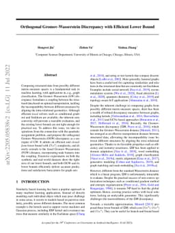 Orthogonal Gromov-Wasserstein Discrepancy with Efficient Lower Bound