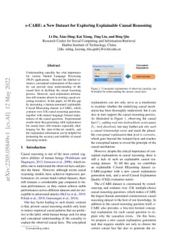 e-CARE: a New Dataset for Exploring Explainable Causal Reasoning