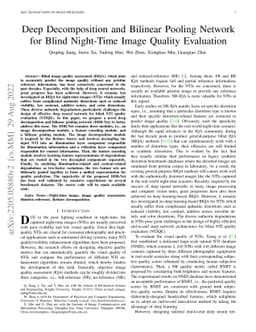 Deep Decomposition and Bilinear Pooling Network for Blind Night-Time
  Image Quality Evaluation