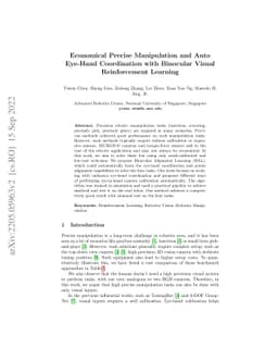 Economical Precise Manipulation and Auto Eye-Hand Coordination with
  Binocular Visual Reinforcement Learning