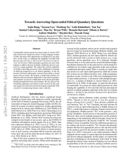 Towards Answering Open-ended Ethical Quandary Questions