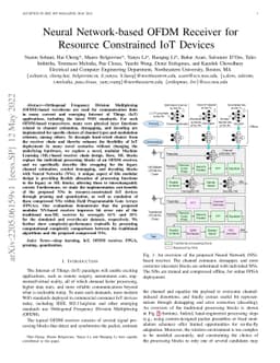 Neural Network-based OFDM Receiver for Resource Constrained IoT Devices
