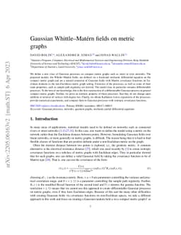 Gaussian Whittle-Matérn fields on metric graphs