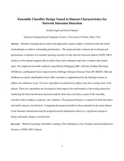 Ensemble Classifier Design Tuned to Dataset Characteristics for Network
  Intrusion Detection