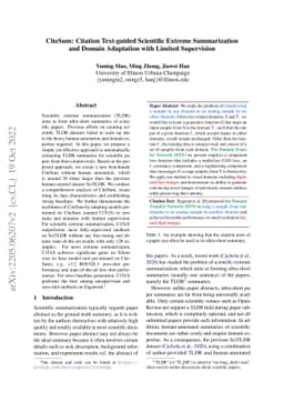 CiteSum: Citation Text-guided Scientific Extreme Summarization and
  Domain Adaptation with Limited Supervision