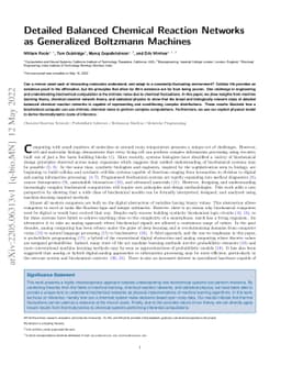 Detailed Balanced Chemical Reaction Networks as Generalized Boltzmann
  Machines
