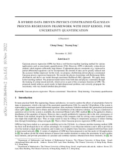 A hybrid data driven-physics constrained Gaussian process regression
  framework with deep kernel for uncertainty quantification