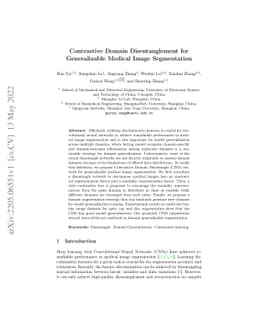 Contrastive Domain Disentanglement for Generalizable Medical Image
  Segmentation