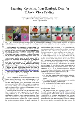 Learning Keypoints from Synthetic Data for Robotic Cloth Folding