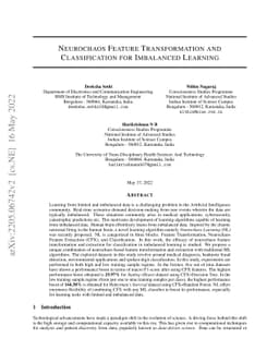 Neurochaos Feature Transformation and Classification for Imbalanced
  Learning