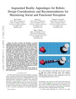Augmented Reality Appendages for Robots: Design Considerations and
  Recommendations for Maximizing Social and Functional Perception