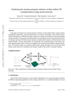 Exploring the structure-property relations of thin-walled, 2D extruded
  lattices using neural networks