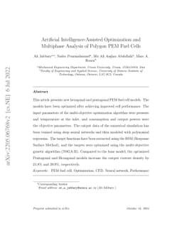 Artificial Intelligence-Assisted Optimization and Multiphase Analysis of
  Polygon PEM Fuel Cells