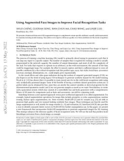 Using Augmented Face Images to Improve Facial Recognition Tasks