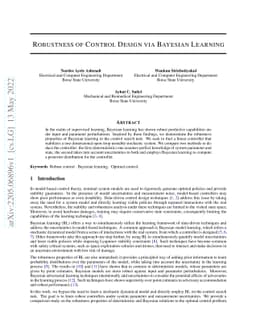 Robustness of Control Design via Bayesian Learning