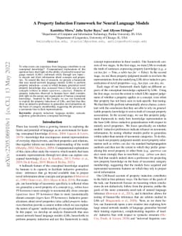 A Property Induction Framework for Neural Language Models