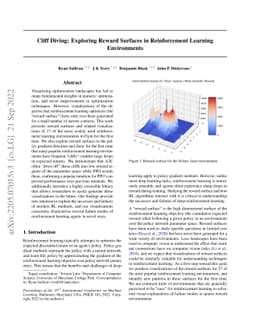 Cliff Diving: Exploring Reward Surfaces in Reinforcement Learning
  Environments