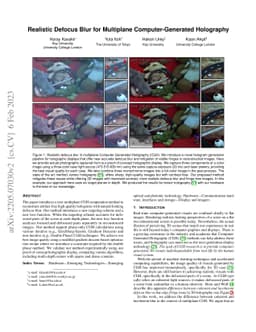 Realistic Defocus Blur for Multiplane Computer-Generated Holography