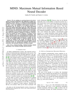 MIND: Maximum Mutual Information Based Neural Decoder